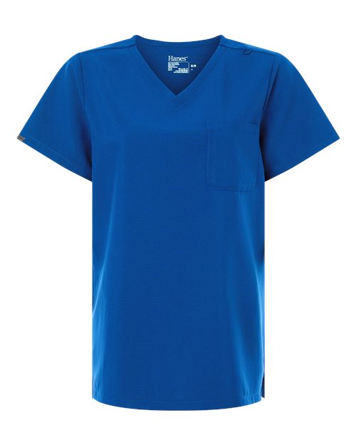 Hanes HSB000 Women's V-Neck 1-Pocket Scrub Top