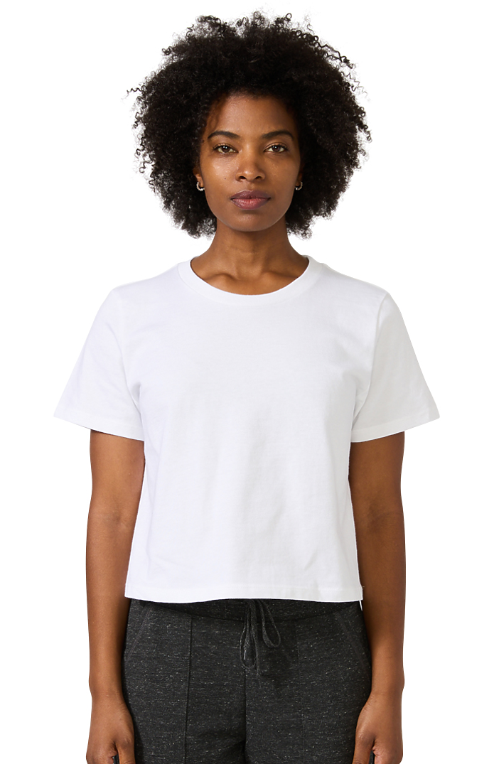 Royal Apparel 14011 Women's Premium Crop Tee - White