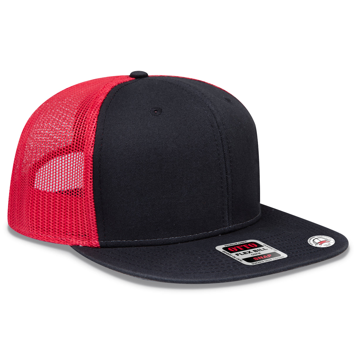 OTTO CAP® OTTO SNAP 6 Panel Pro Style Mesh Back Trucker Snapback Hat OTTO 141-1070