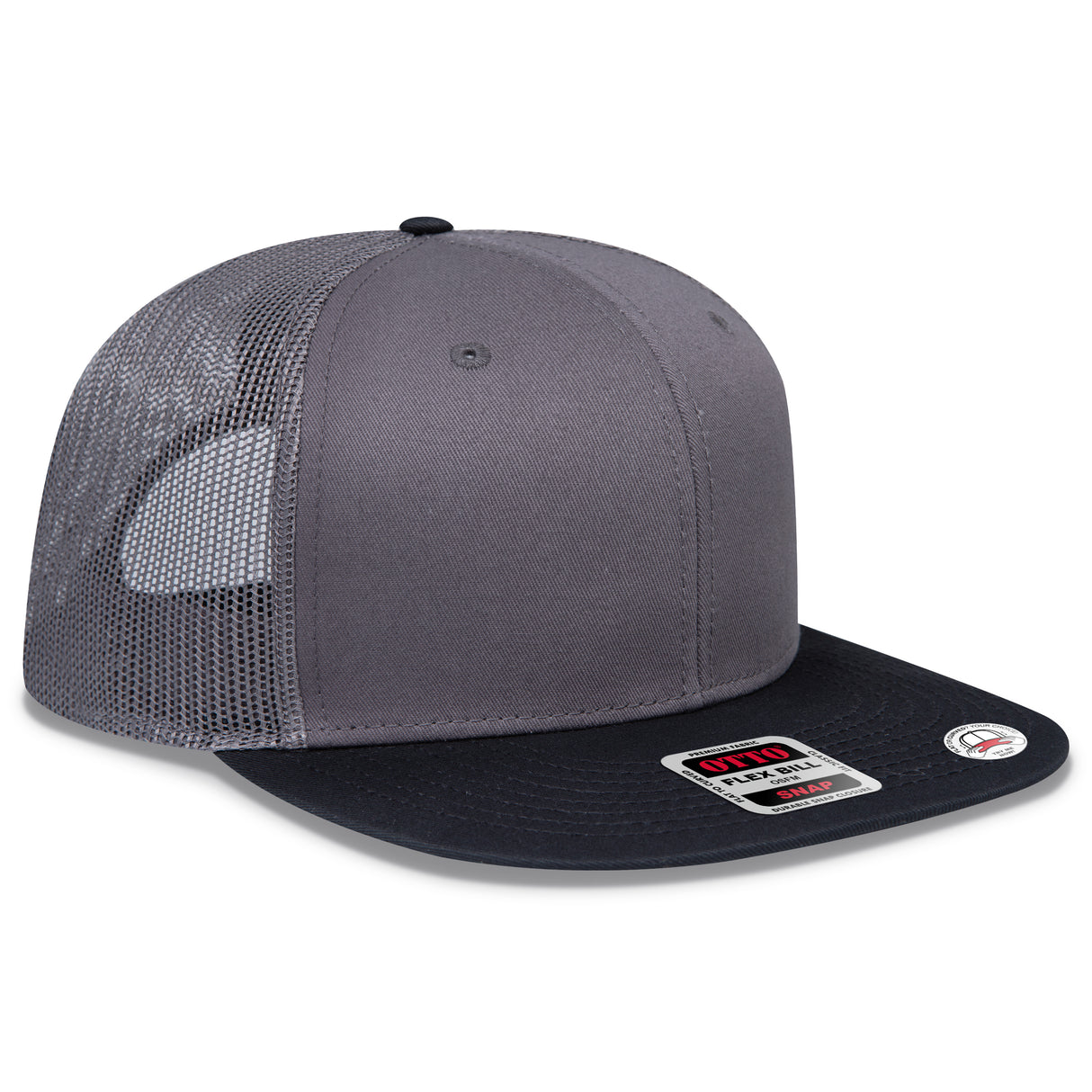 OTTO CAP® OTTO SNAP 6 Panel Pro Style Mesh Back Trucker Snapback Hat OTTO 141-1070