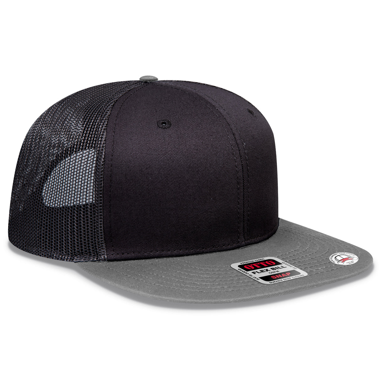 OTTO CAP® OTTO SNAP 6 Panel Pro Style Mesh Back Trucker Snapback Hat OTTO 141-1070