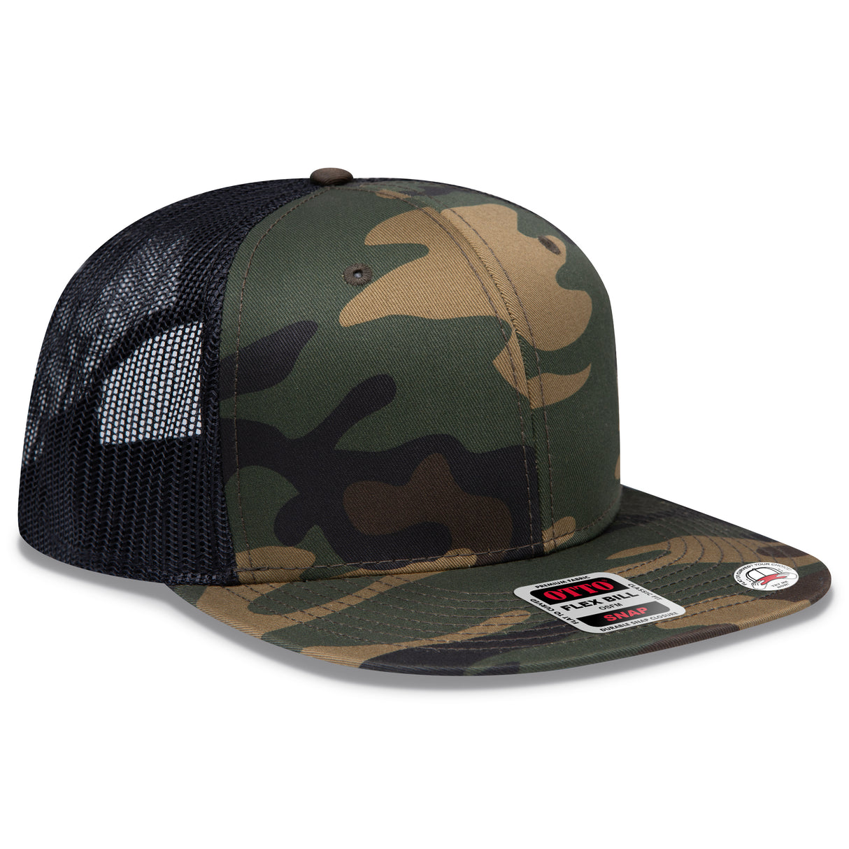 OTTO CAP® OTTO SNAP 6 Panel Pro Style Mesh Back Trucker Snapback Hat OTTO 141-1070