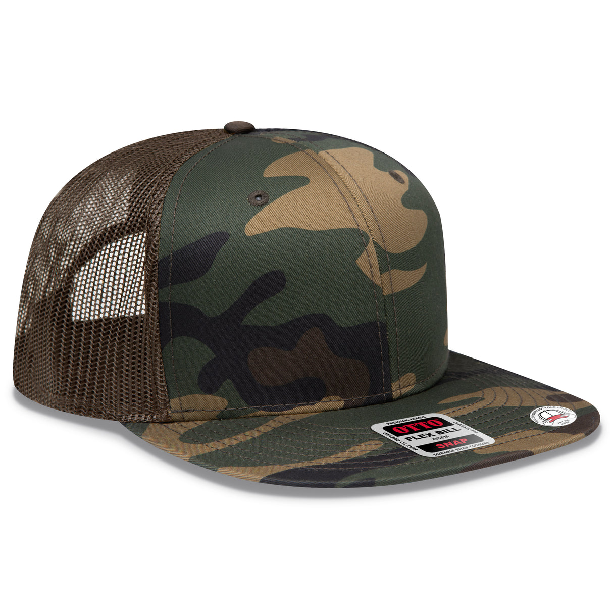 OTTO CAP® OTTO SNAP 6 Panel Pro Style Mesh Back Trucker Snapback Hat OTTO 141-1070