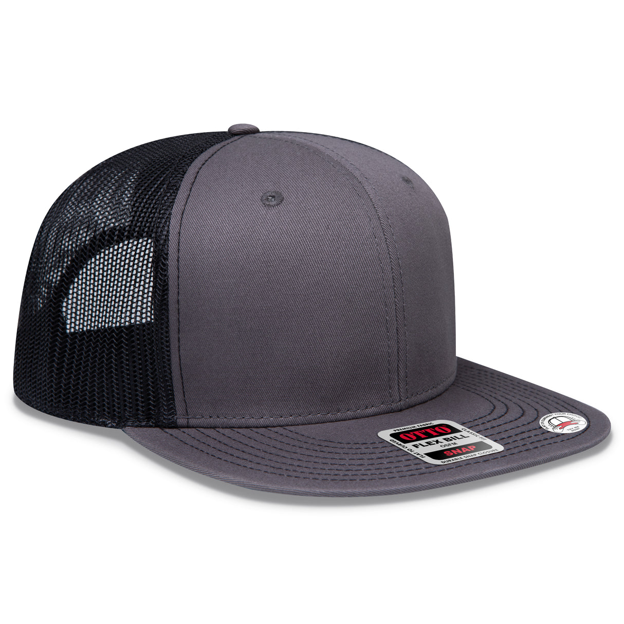 OTTO CAP® OTTO SNAP 6 Panel Pro Style Mesh Back Trucker Snapback Hat OTTO 141-1070