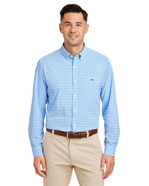 Vineyard Vines W012060 Men's On-The-Go Nylon Gingham Shirt