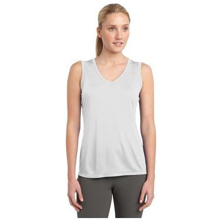 Ladies Sleeveless Moisture Wicking V-Neck Tee
