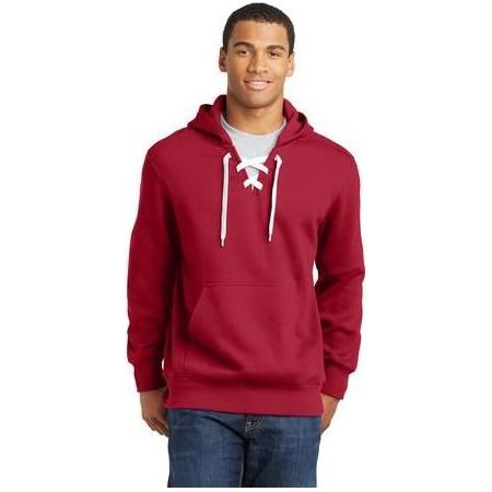 Lace Up Pullover Hooded Sweatshirt Joe's USA Deep Red 2XL
