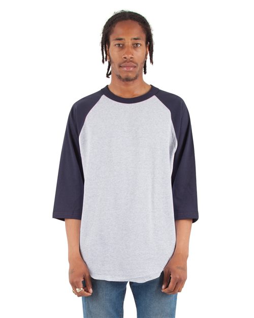 Shaka Wear Unisex Raglan Three-Quarter Sleeve T-Shirt - Shaka Wear SHRAG
