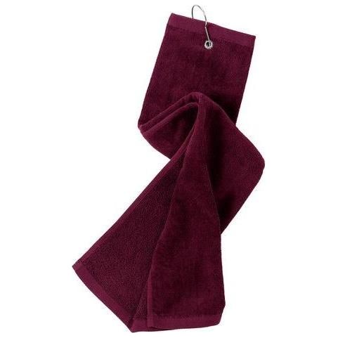 Grommeted Tri-Fold Golf Towel Joe's USA Maroon