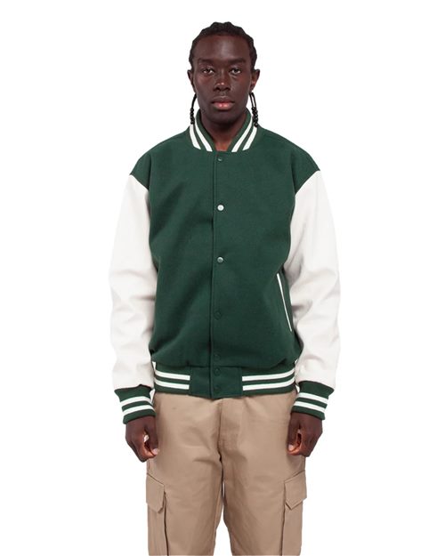 Shaka Wear Unisex Letterman Jacket - Shaka Wear SHLLJ