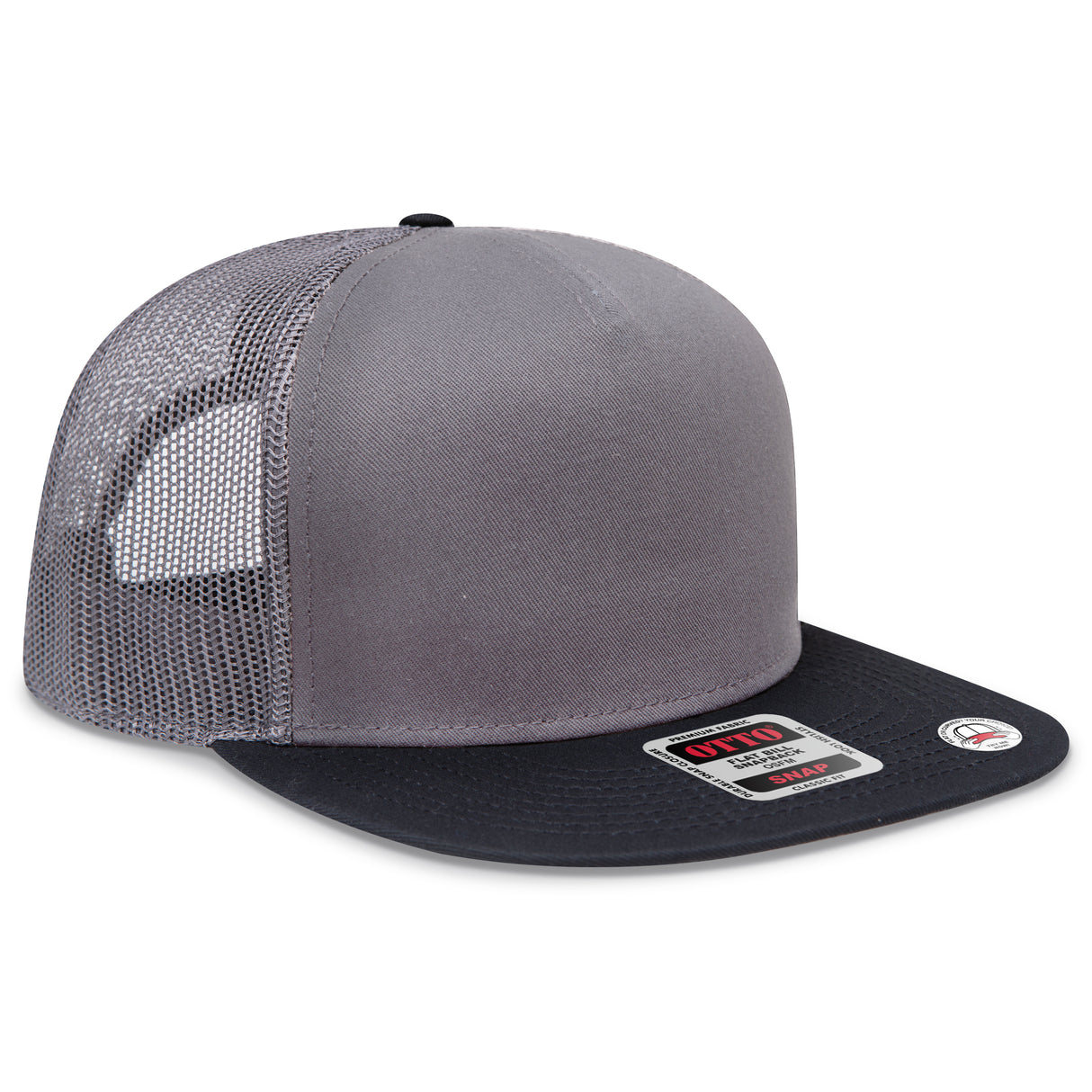 OTTO CAP® OTTO SNAP 5 Panel Pro Style Mesh Back Trucker Snapback Hat OTTO 154-1124