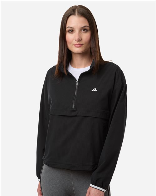 Adidas A1012 Women's Go-To Quarter-Zip Jacket Classic Fit Casual Sportswear Essential
