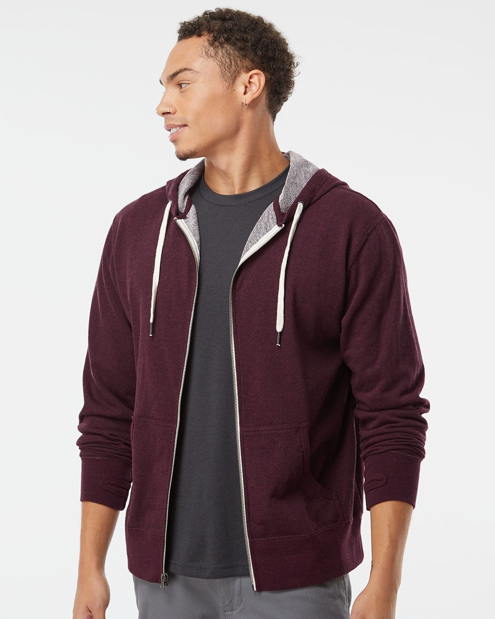 Independent Trading Co. Unisex Heathered French Terry Full-Zip Hooded Sweatshirt - Independent Trading Co. PRM90HTZ