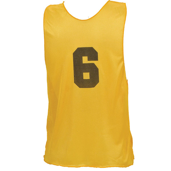 NUMBERED PRACTICE VEST, YOUTH YELLOW