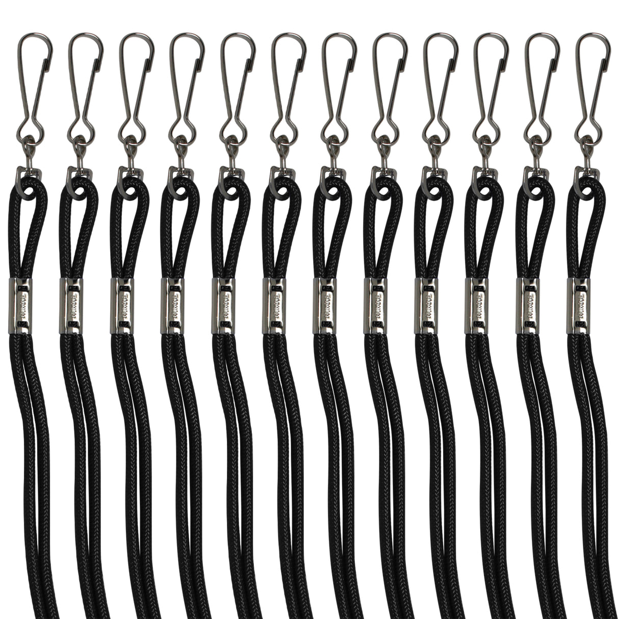 HEAVY-DUTY NYLON LANYARDS BLACK/POLY BAG
