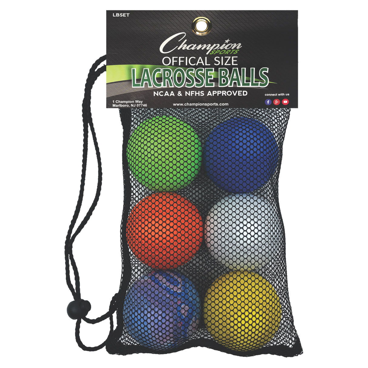 LACROSSE BALL SET MULTI, 6-PACK