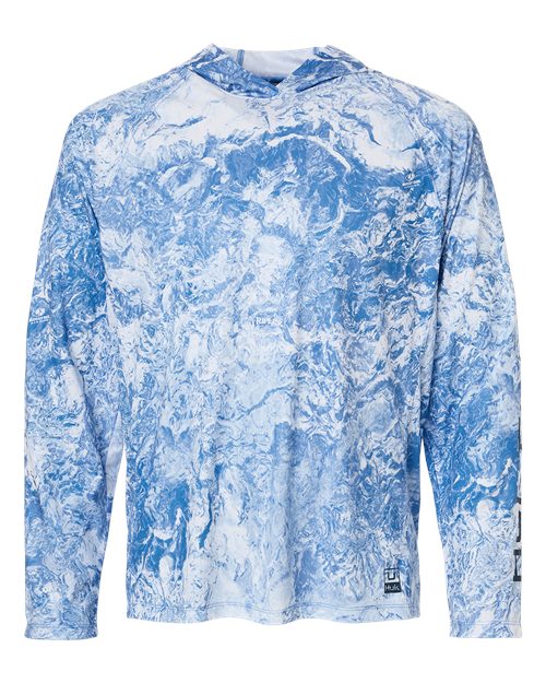 HUK H12L0047 Men's Pursuit Mossy Oak Printed Hooded Long Sleeve T-Shirt