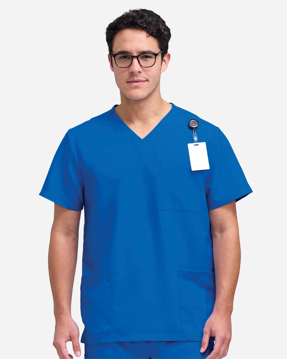 Hanes HMB002 Men's V-Neck 3-Pocket Scrub Top