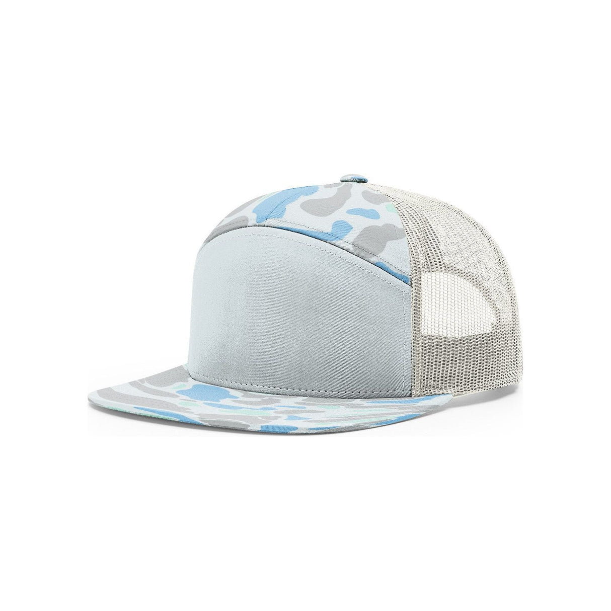 Richardson Printed Seven-Panel Trucker Cap - Richardson 168P Caps Richardson Saltwater Duck Camo/Ice Grey Adjustable
