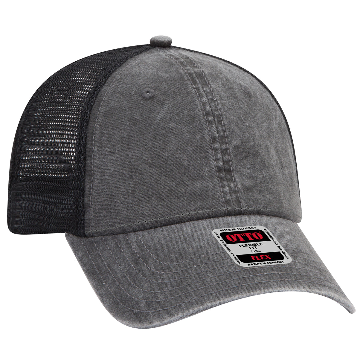 OTTO CAP® OTTO FLEX® Fitted 6 Panel Low Profile Mesh Back Trucker Hat OTTO 169-1264