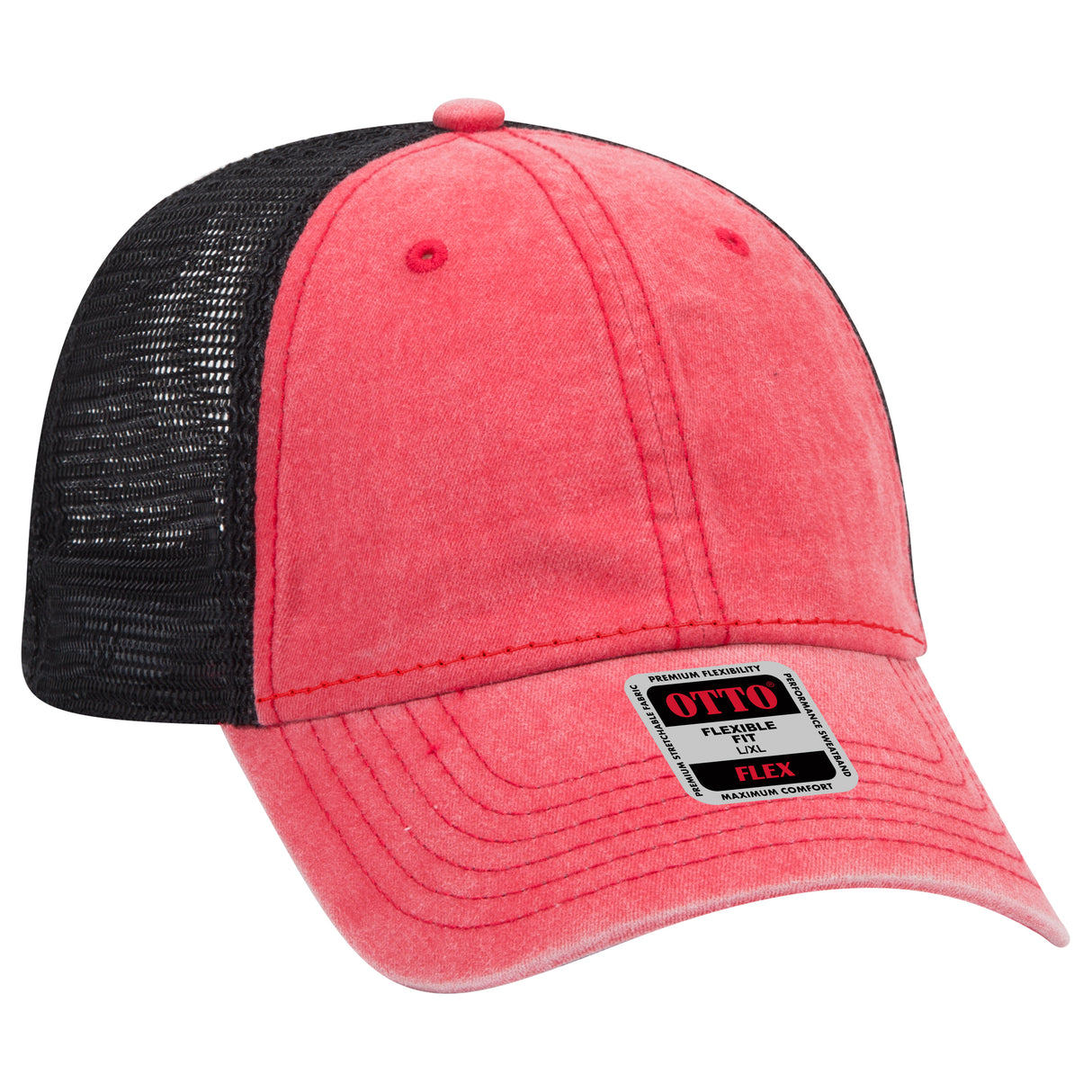 OTTO CAP® OTTO FLEX® Fitted 6 Panel Low Profile Mesh Back Trucker Hat OTTO 169-1264