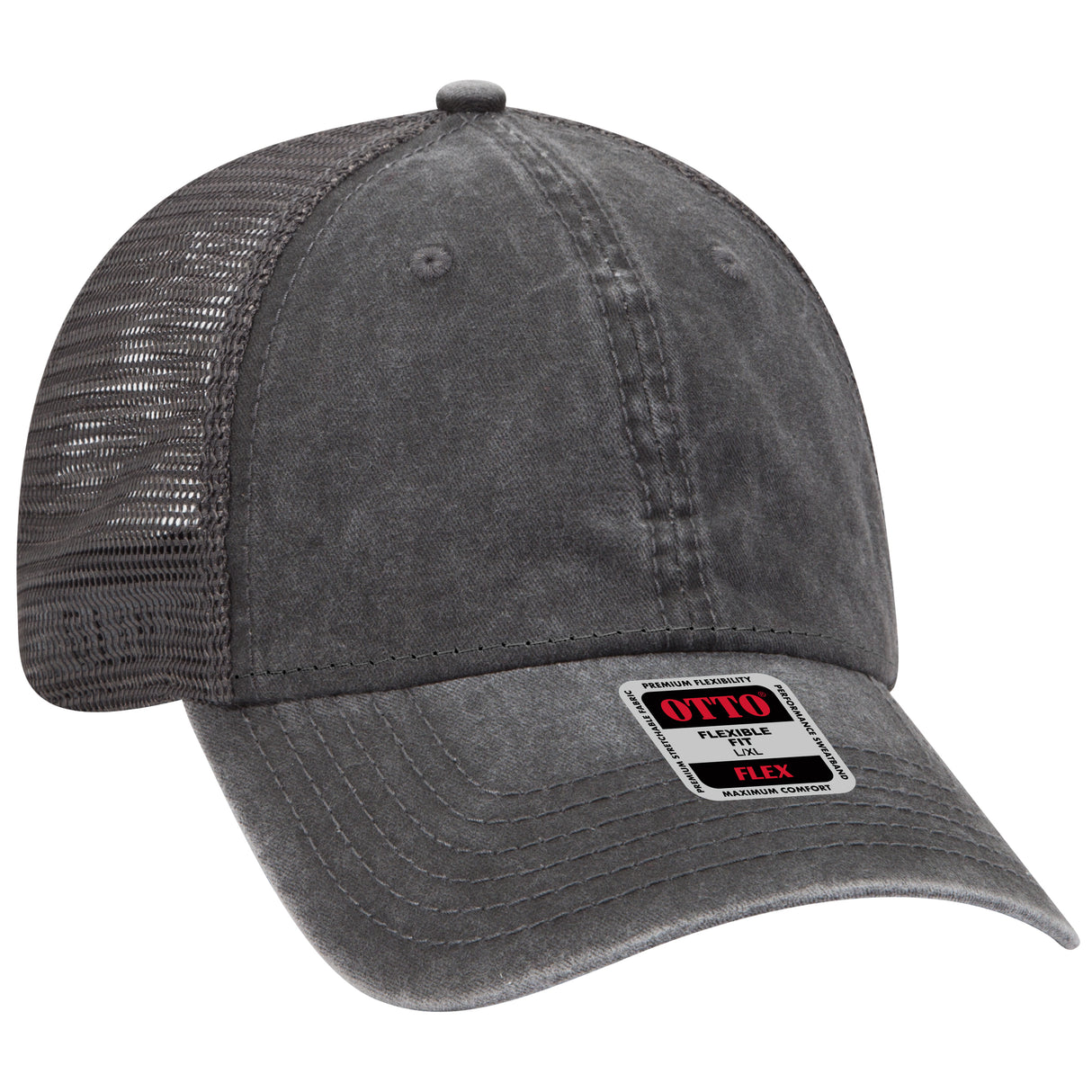 OTTO CAP® OTTO FLEX® Fitted 6 Panel Low Profile Mesh Back Trucker Hat OTTO 169-1264