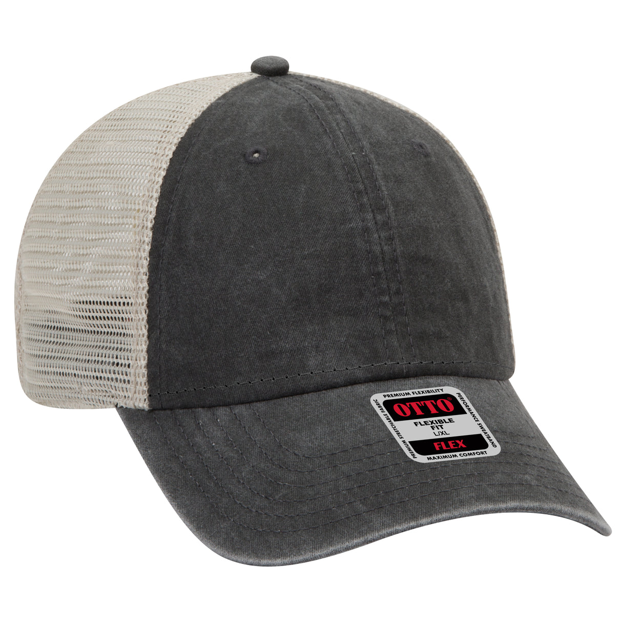 OTTO CAP® OTTO FLEX® Fitted 6 Panel Low Profile Mesh Back Trucker Hat OTTO 169-1264