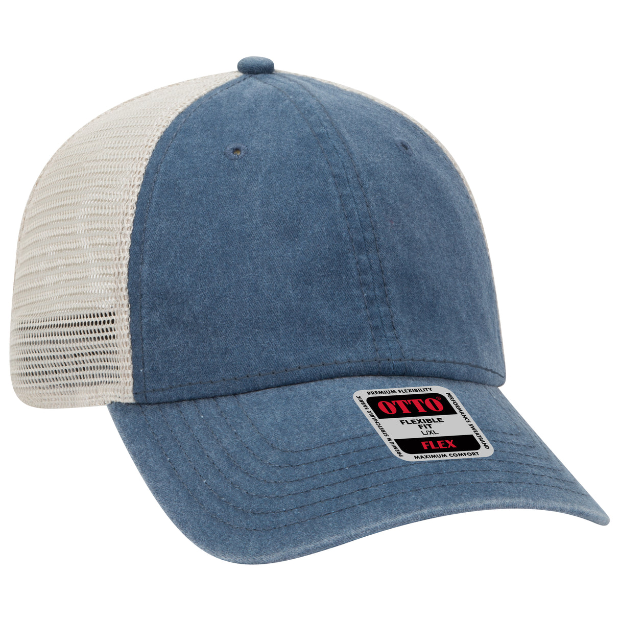 OTTO CAP® OTTO FLEX® Fitted 6 Panel Low Profile Mesh Back Trucker Hat OTTO 169-1264