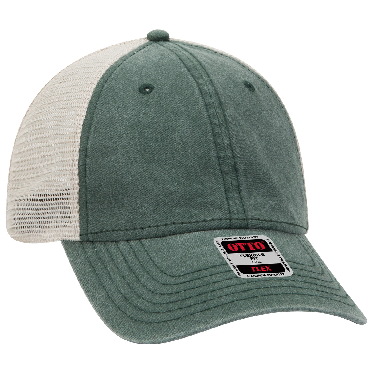 OTTO CAP® OTTO FLEX® Fitted 6 Panel Low Profile Mesh Back Trucker Hat OTTO 169-1264