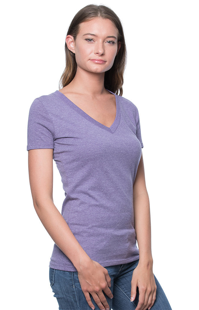 Royal Apparel 17030W Women's 50/50 Blend V-Neck - Heather Purple