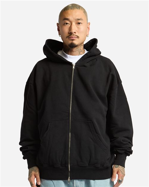Shaka Wear Unisex Max Heavy Fleece Garment-Dyed Full-Zip Hooded Sweatshirt - Shaka Wear SHGMZ