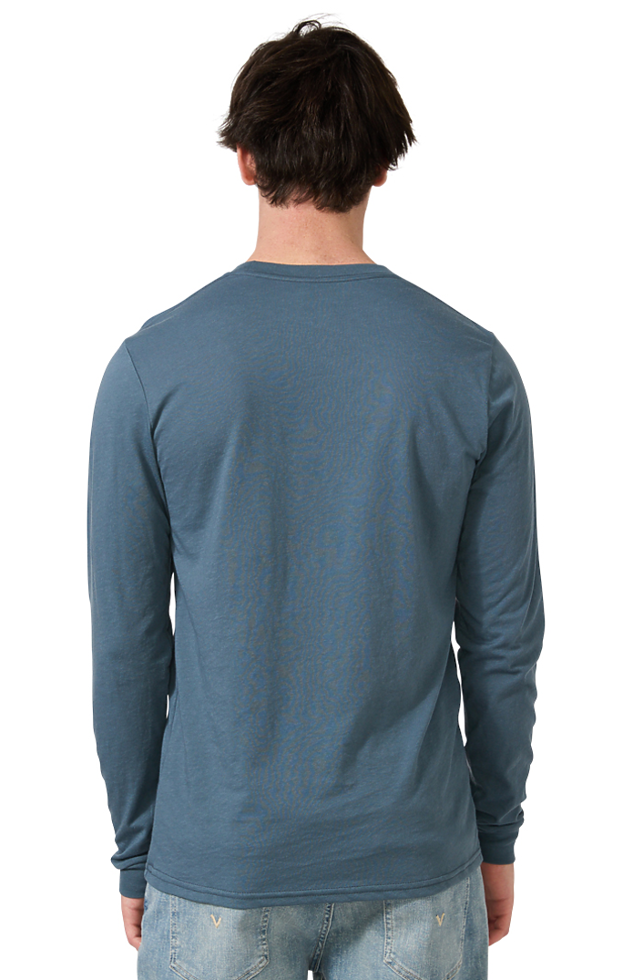 Royal Apparel 17054 Unisex Long Sleeve 50/50 Blend Tee - Aegean Blue