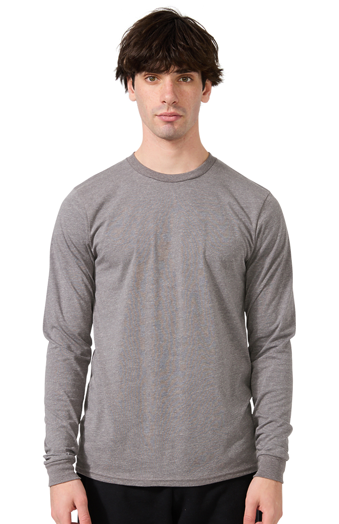 Royal Apparel 17054 Unisex Long Sleeve 50/50 Blend Tee - Heather Charcoal