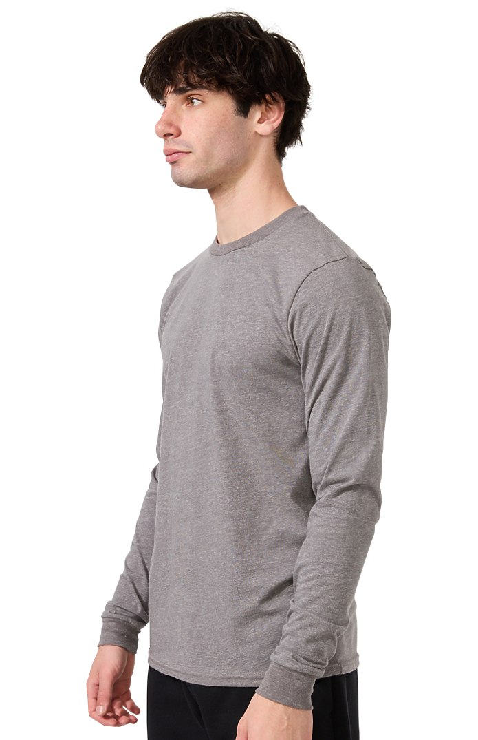 Royal Apparel 17054 Unisex Long Sleeve 50/50 Blend Tee - Heather Charcoal