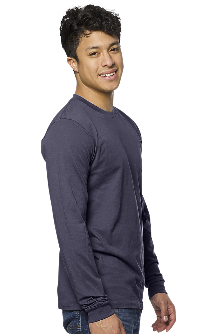 Royal Apparel 17054 Unisex Long Sleeve 50/50 Blend Tee - Heather Indigo
