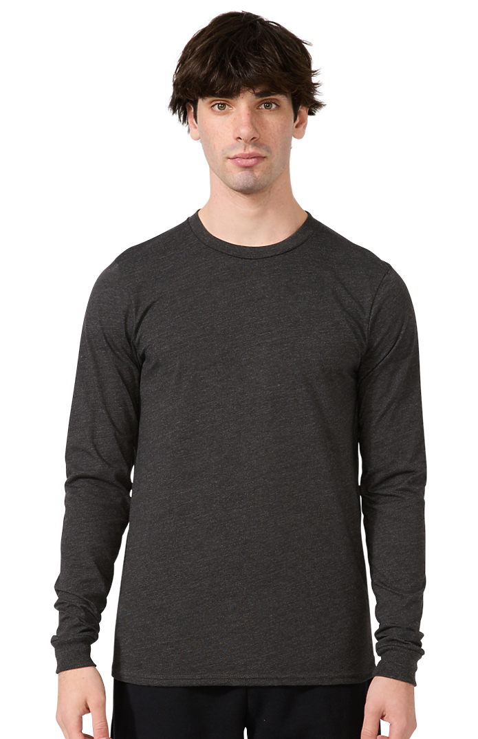 Royal Apparel 17054 Unisex Long Sleeve 50/50 Blend Tee - Heather Smoke