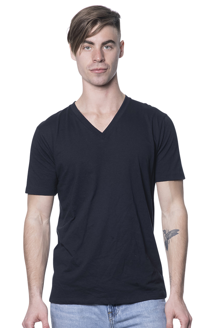 Royal Apparel 17055 Unisex 50/50 Blend V-Neck - Black