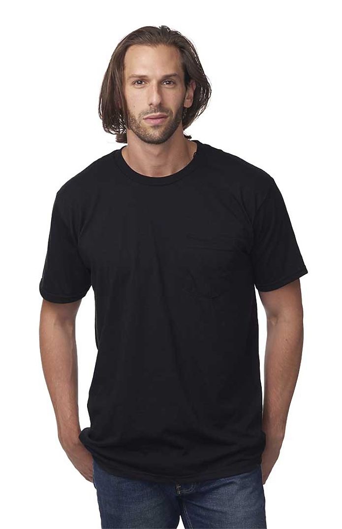 Royal Apparel 17057 Unisex 50/50 Blend Pocket Tee - Black