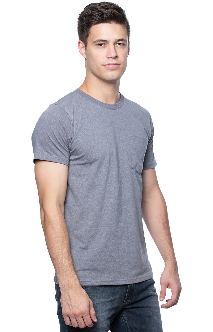 Royal Apparel 17057 Unisex 50/50 Blend Pocket Tee - Heather Charcoal
