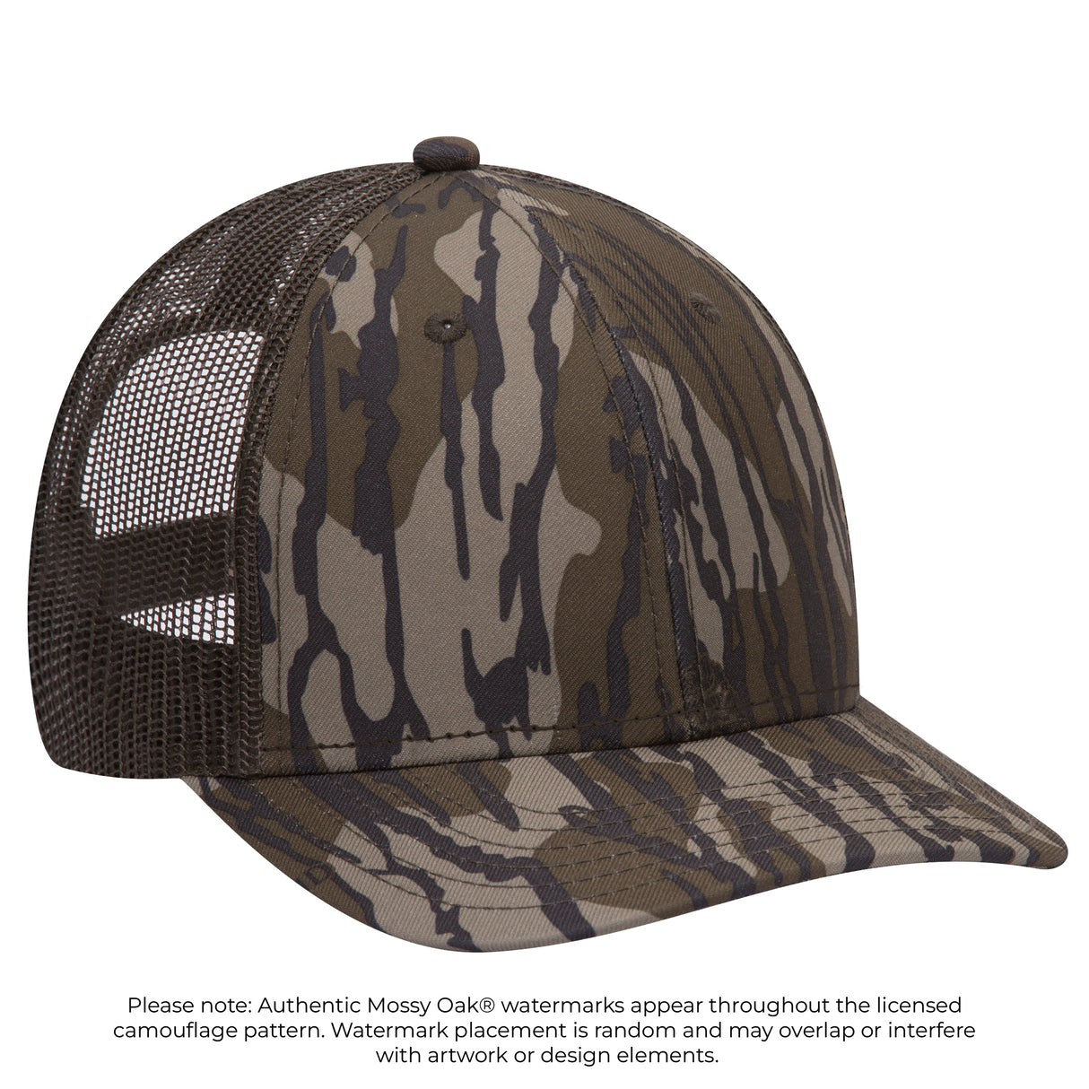 OTTO CAP® Mossy Oak Camouflage 6 Panel Low Profile Mesh Back Trucker Hat OTTO 171-1293