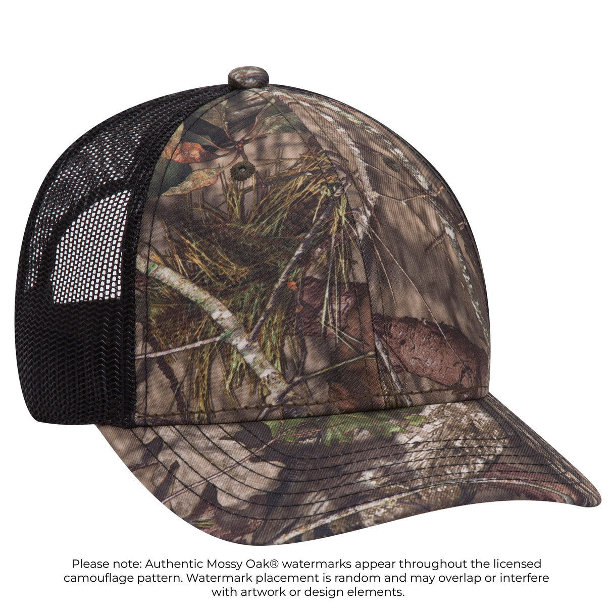 OTTO CAP® Mossy Oak Camouflage 6 Panel Low Profile Mesh Back Trucker Hat OTTO 171-1293