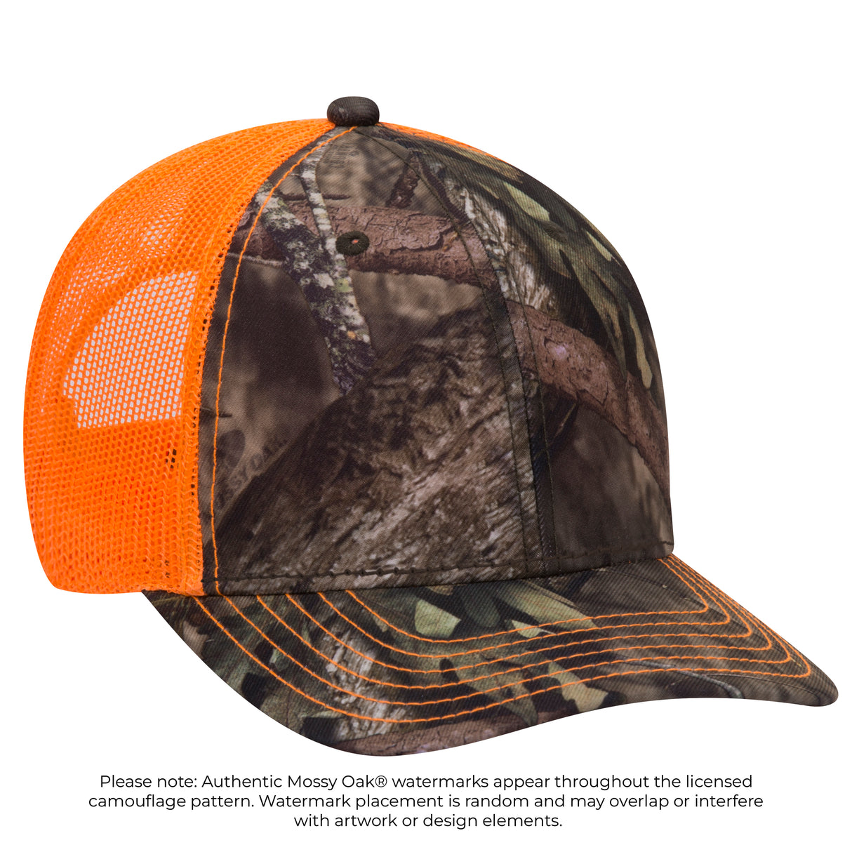 OTTO CAP® Mossy Oak Camouflage 6 Panel Low Profile Mesh Back Trucker Hat OTTO 171-1293