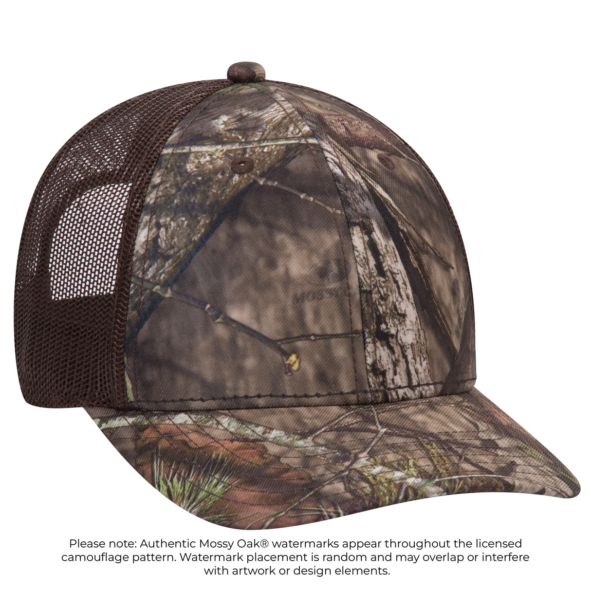 OTTO CAP® Mossy Oak Camouflage 6 Panel Low Profile Mesh Back Trucker Hat OTTO 171-1293