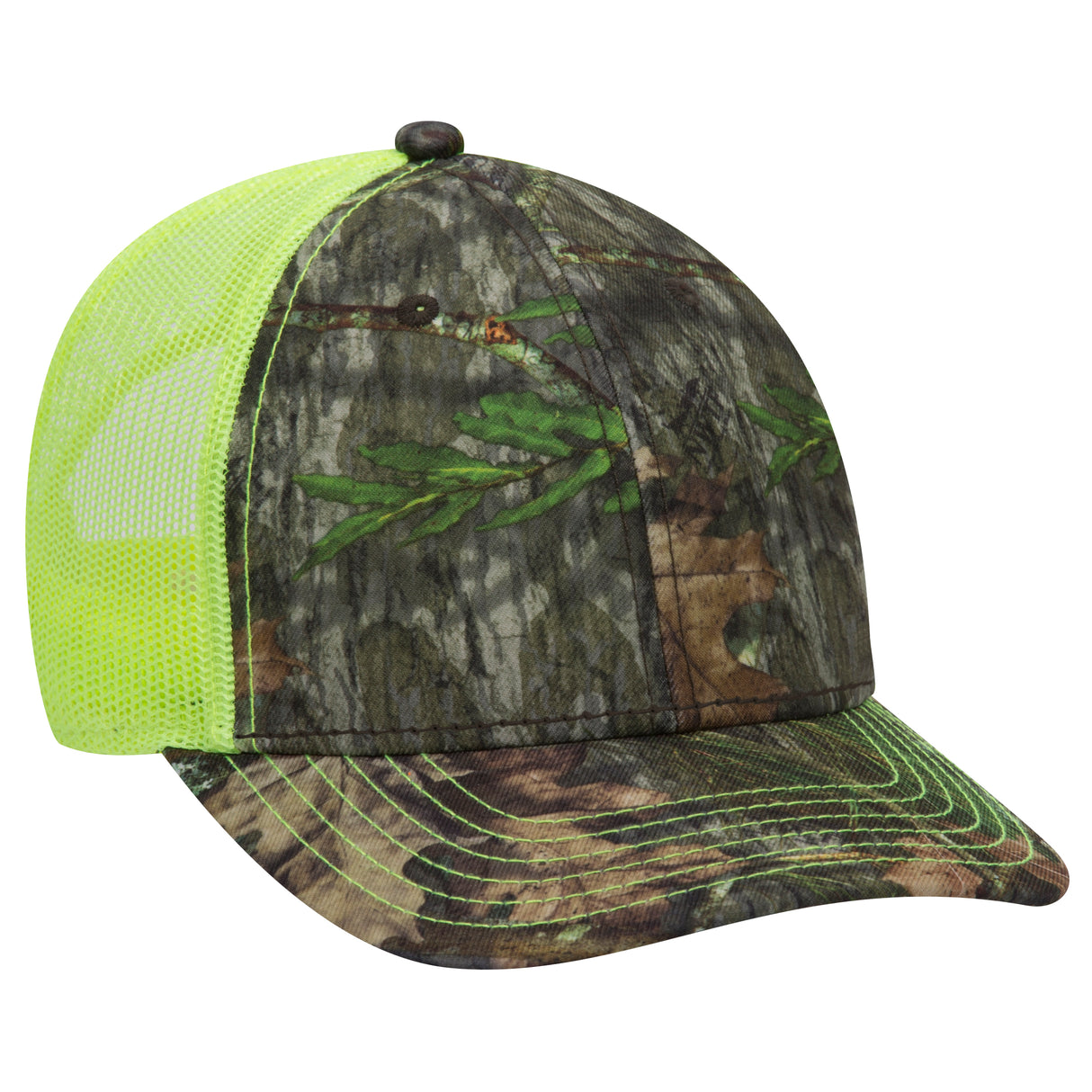 OTTO CAP® Mossy Oak Camouflage 6 Panel Low Profile Mesh Back Trucker Hat OTTO 171-1293