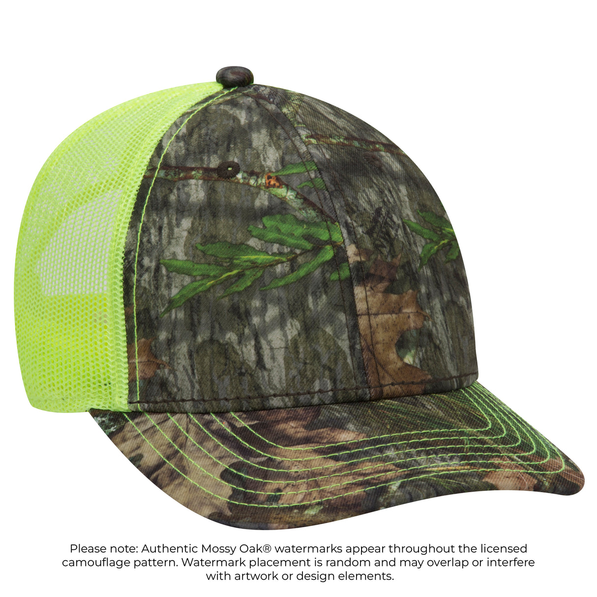 OTTO CAP® Mossy Oak Camouflage 6 Panel Low Profile Mesh Back Trucker Hat OTTO 171-1293