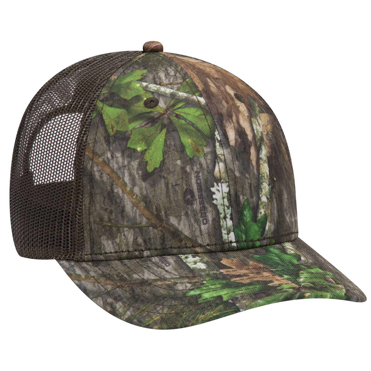 OTTO CAP® Mossy Oak Camouflage 6 Panel Low Profile Mesh Back Trucker Hat OTTO 171-1293