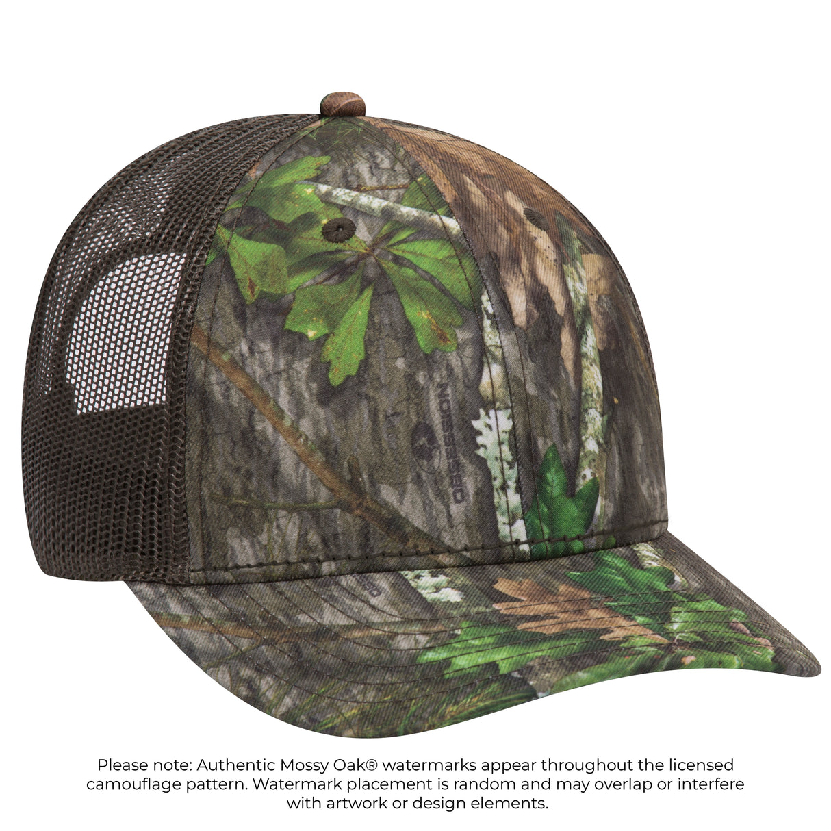 OTTO CAP® Mossy Oak Camouflage 6 Panel Low Profile Mesh Back Trucker Hat OTTO 171-1293