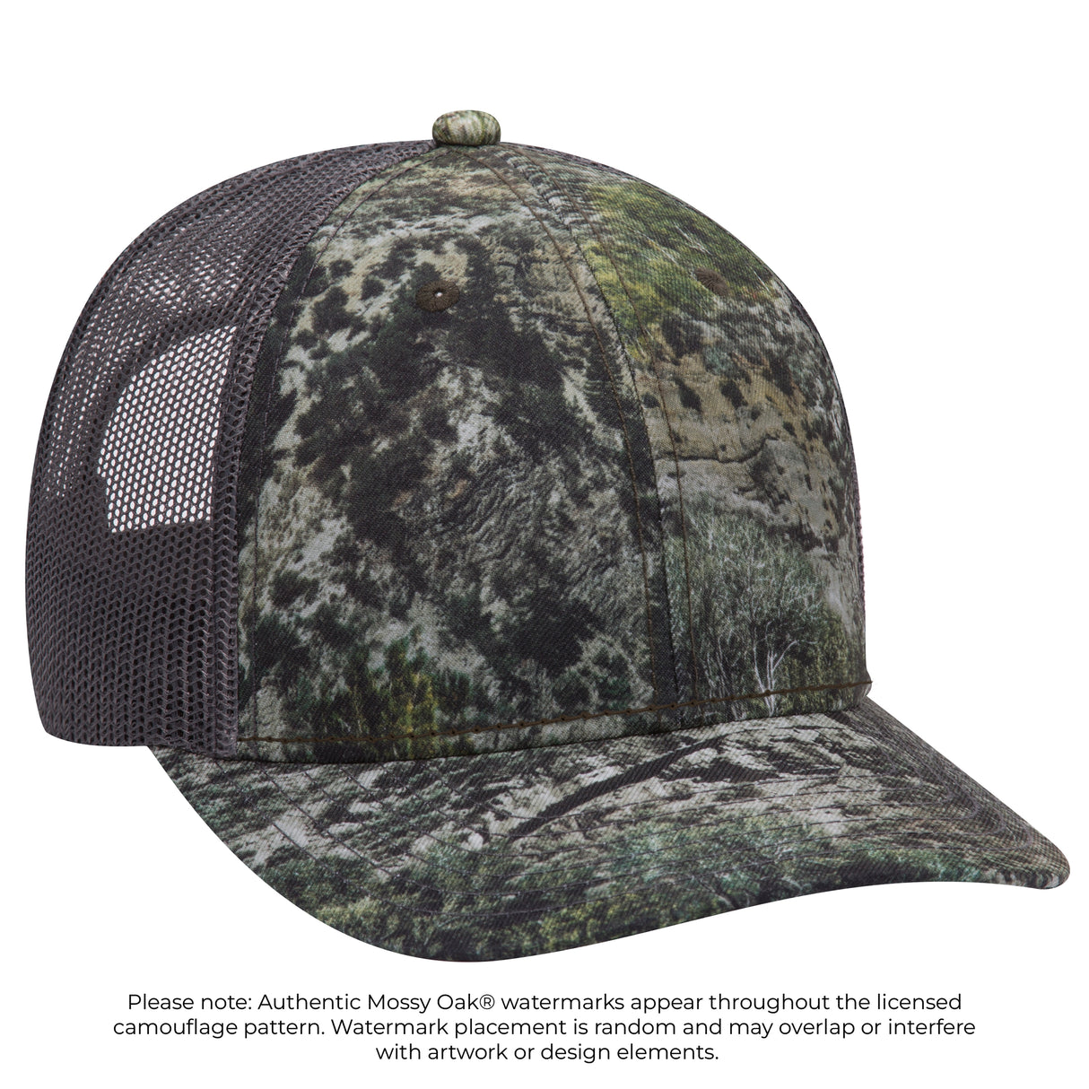 OTTO CAP® Mossy Oak Camouflage 6 Panel Low Profile Mesh Back Trucker Hat OTTO 171-1293