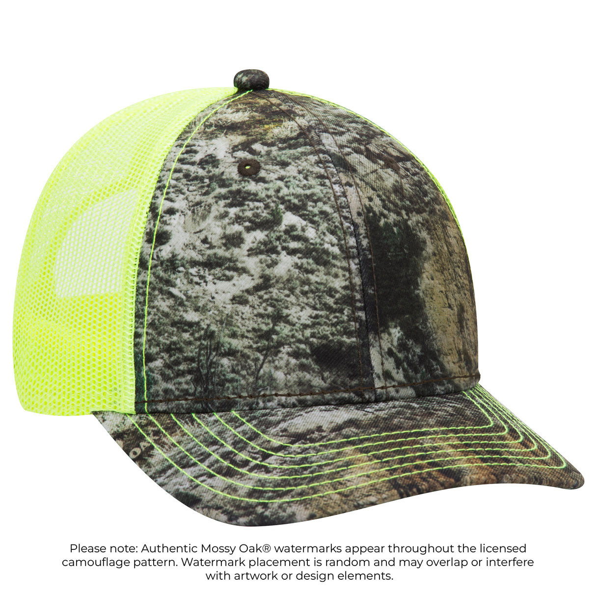 OTTO CAP® Mossy Oak Camouflage 6 Panel Low Profile Mesh Back Trucker Hat OTTO 171-1293