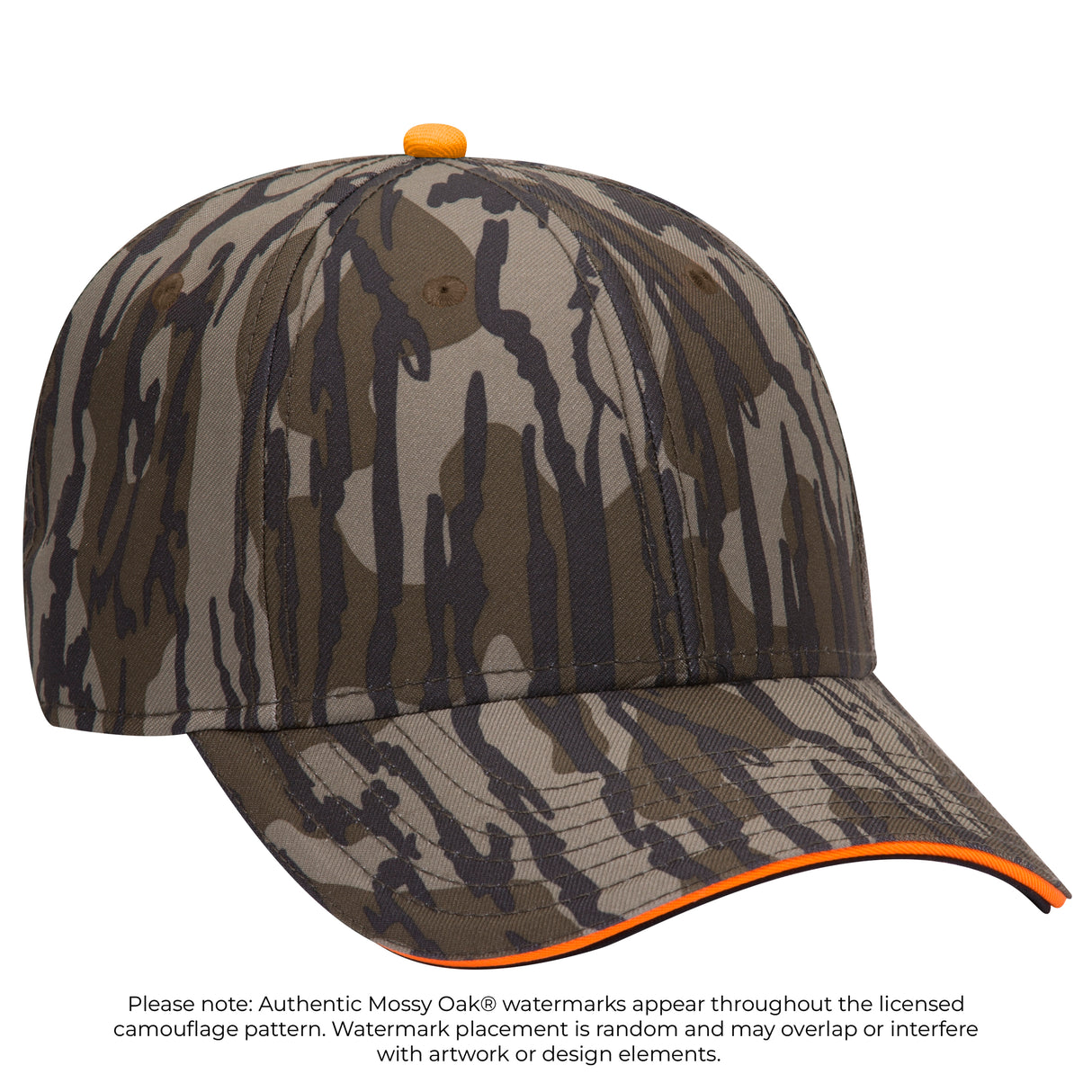 OTTO CAP® Mossy Oak Camouflage Sandwich Visor 6 Panel Low Profile Baseball Cap OTTO 171-1294